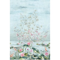 Serenity Lotus Mural - Blue Water