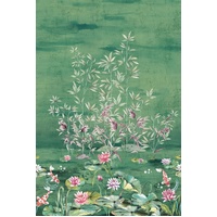 Serenity Lotus Mural - Emerald