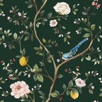 Blossom Citrus Floral Narrow - Midnight Green