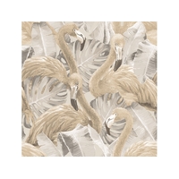 Flamingos in Tropical Leaves Global Fusion Wallpaper (Discontinued)