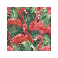 Flamingos in Tropical Leaves Global Fusion Wallpaper (Discontinued)