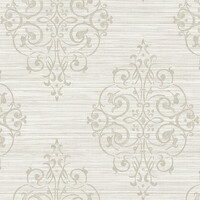 Medallion on Grass Weave Textured Wallpaper (expired)