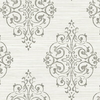 Medallion on Grass Weave Textured Wallpaper (expired)
